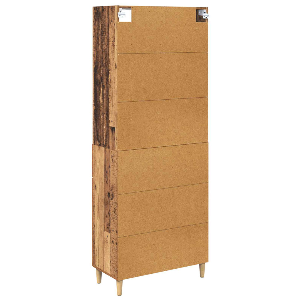 Highboard Altholz 69,5 x 32,5 x 180 cm Holzwerkstoff