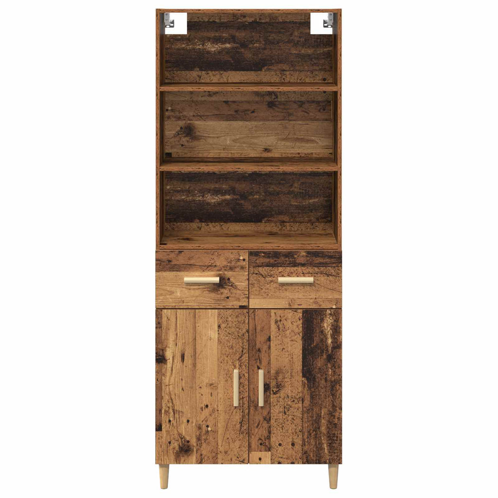Highboard Altholz 69,5 x 32,5 x 180 cm Holzwerkstoff