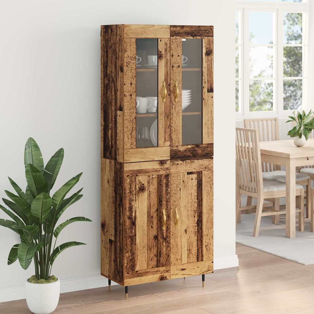 Highboard 2 pcs Altholz Holzwerkstoff