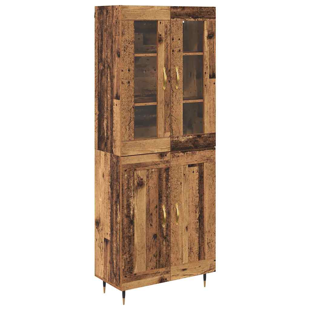 Highboard 2 pcs Altholz Holzwerkstoff