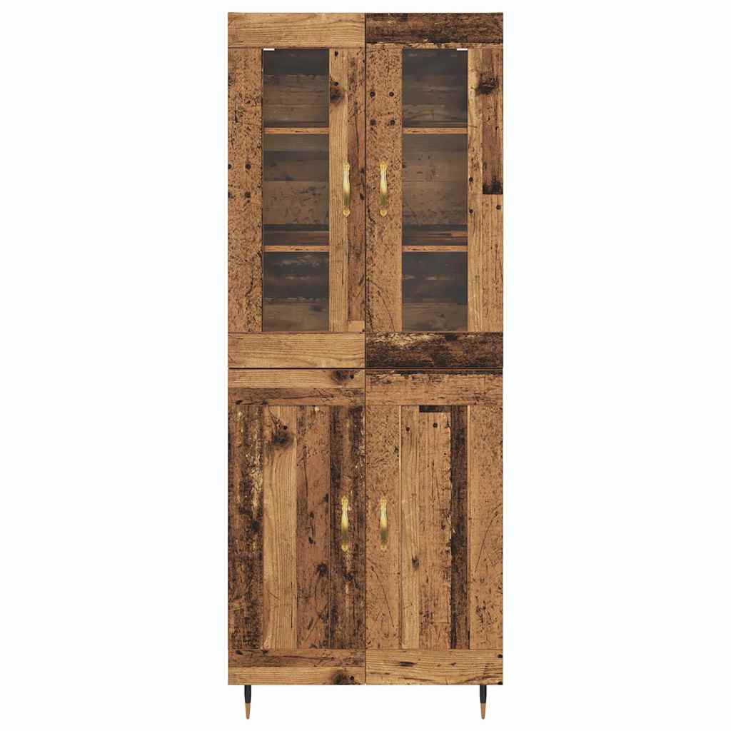 Highboard 2 pcs Altholz Holzwerkstoff