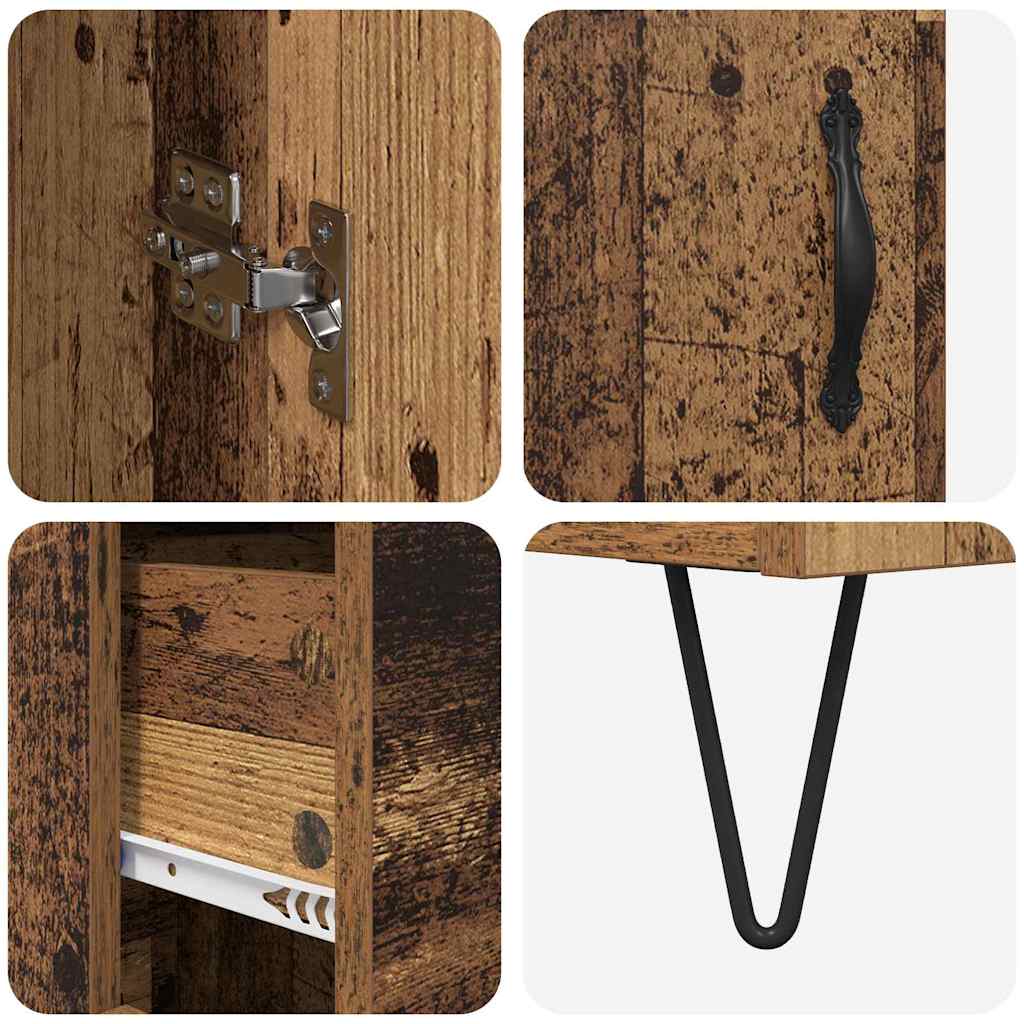 Highboard Altholz 69,5 x 34 x 180 cm Holzwerkstoff