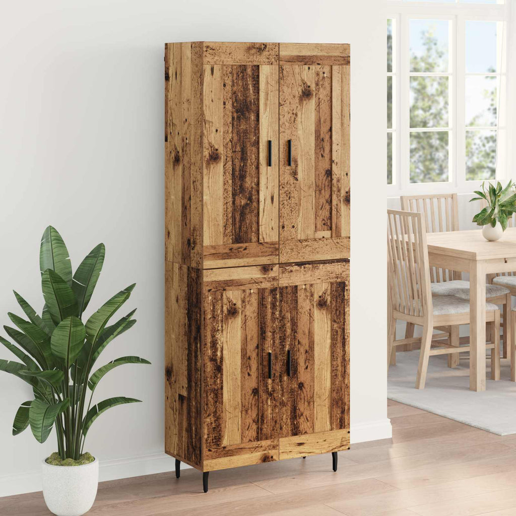 Highboard 2 pcs Altholz Holzwerkstoff