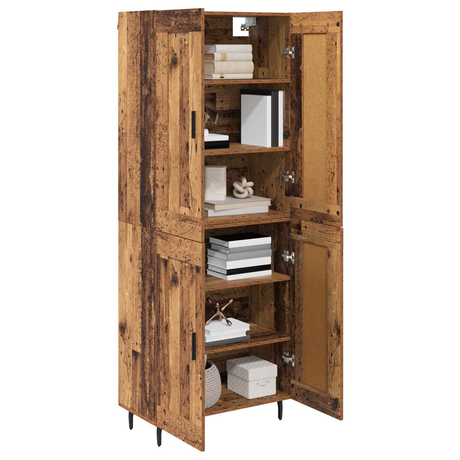 Highboard 2 pcs Altholz Holzwerkstoff