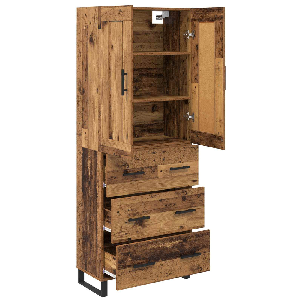 Highboard Altholz 69,5 x 34 x 180 cm Holzwerkstoff