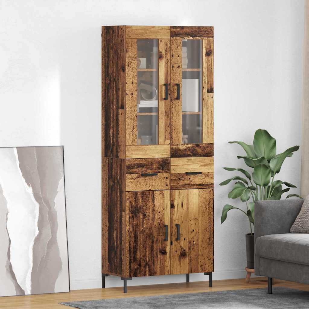 Highboard mit Schubladen 2 pcs Altholz Holzwerkstoff
