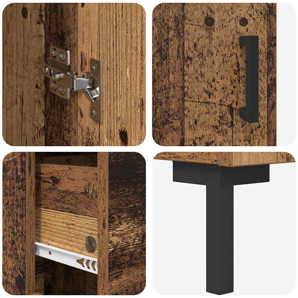 Highboard Altholz 69,5 x 34 x 180 cm Holzwerkstoff