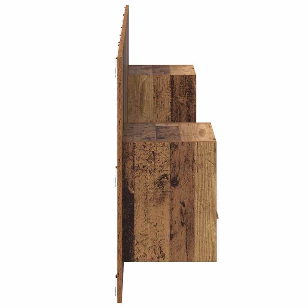 Kopfteil mit Schrank mit Schubladen 3 pcs Altholz Holzwerkstoff