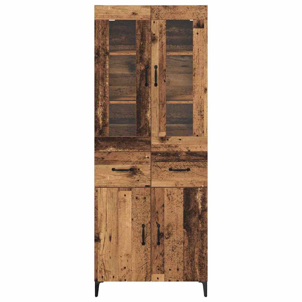 Highboard Wandmontiert Altholz 69,5 x 34 x 180 cm Holzwerkstoff