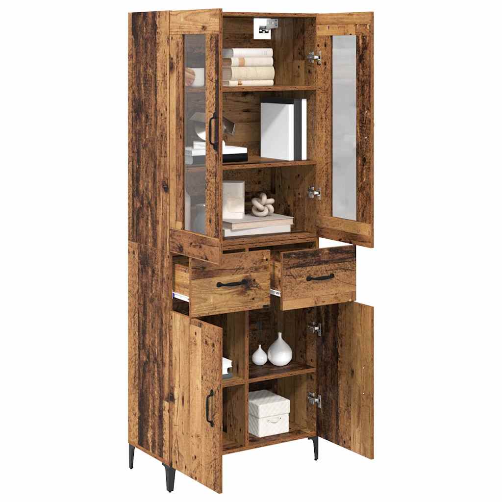 Highboard Wandmontiert Altholz 69,5 x 34 x 180 cm Holzwerkstoff