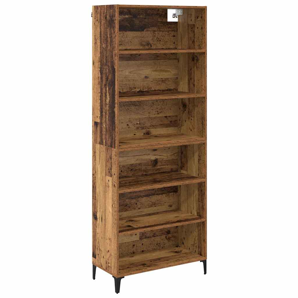 Highboard Altholz 69,5 x 34 x 180 cm Holzwerkstoff