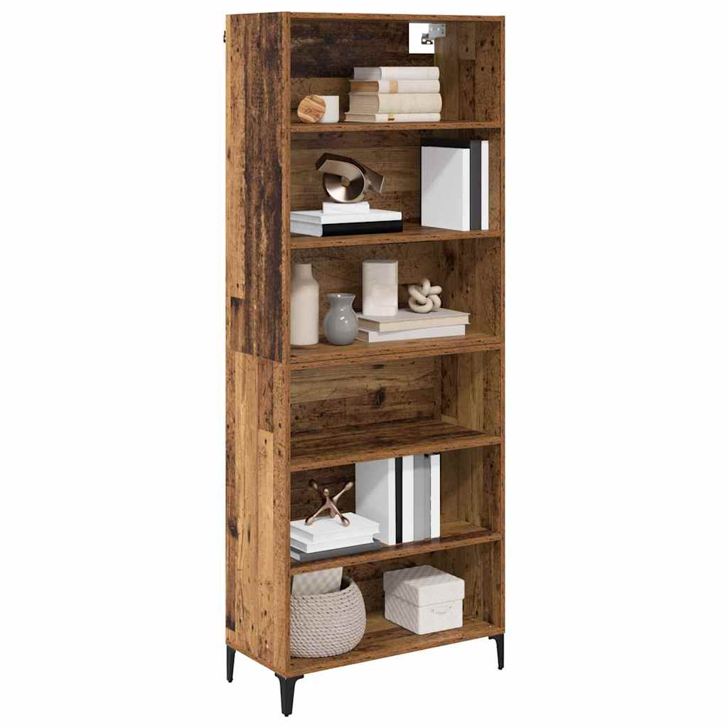 Highboard Altholz 69,5 x 34 x 180 cm Holzwerkstoff
