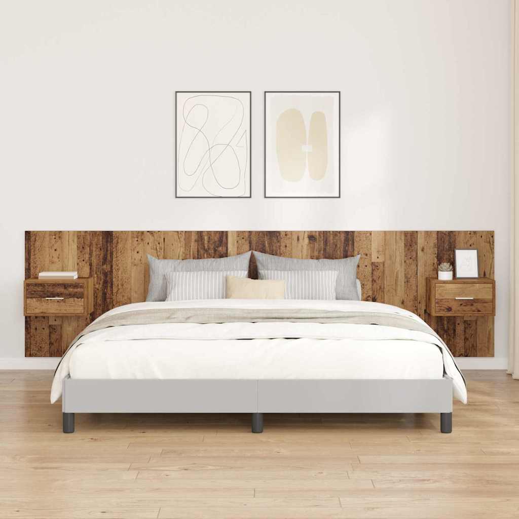 Kopfteil mit Schrank mit Schubladen 3 pcs Altholz Holzwerkstoff