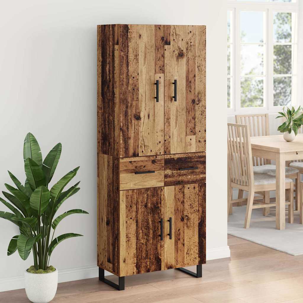 Highboard mit Schubladen 2 pcs Altholz 69,5 x 34 x 180 cm