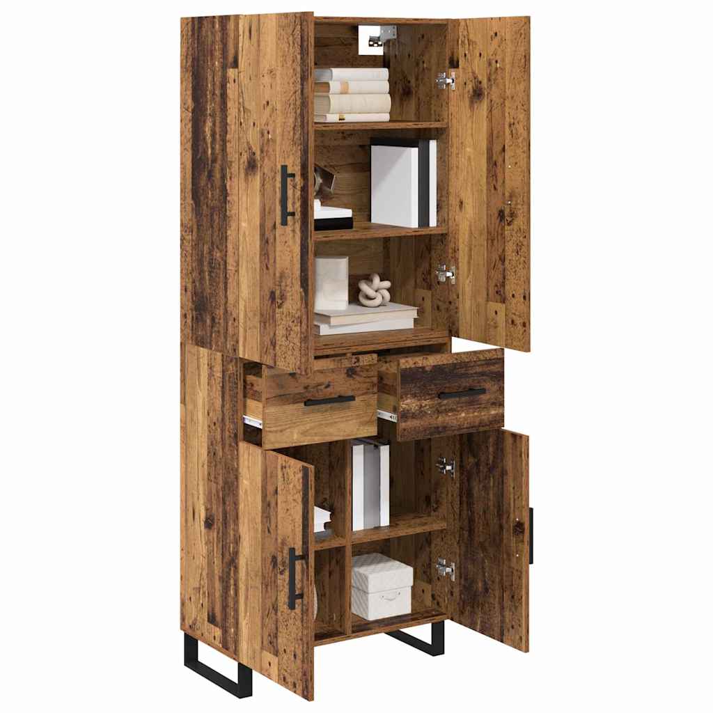 Highboard mit Schubladen 2 pcs Altholz 69,5 x 34 x 180 cm
