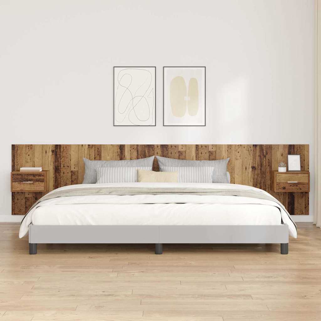 Kopfteil mit Schrank mit Schubladen 3 pcs Altholz Holzwerkstoff