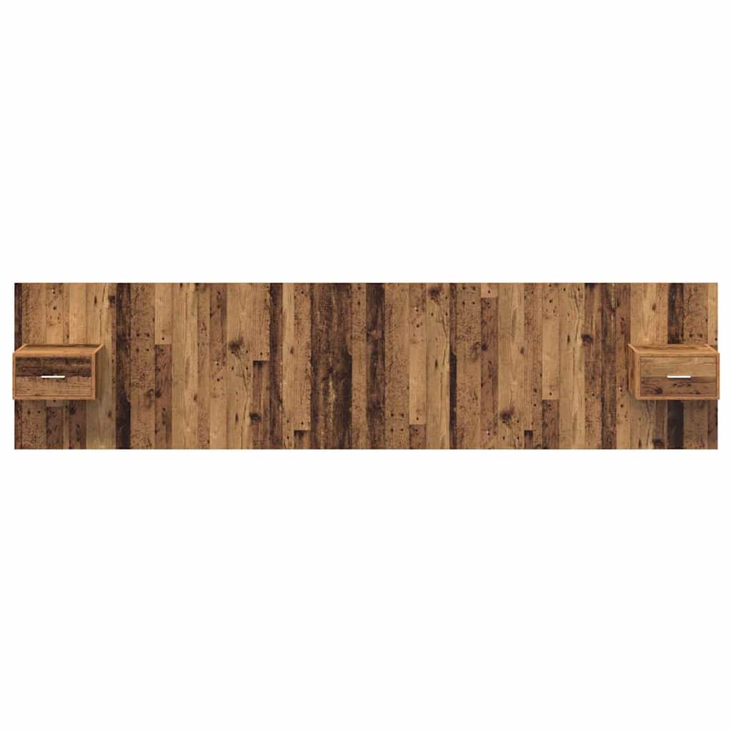 Kopfteil mit Schrank mit Schubladen 3 pcs Altholz Holzwerkstoff