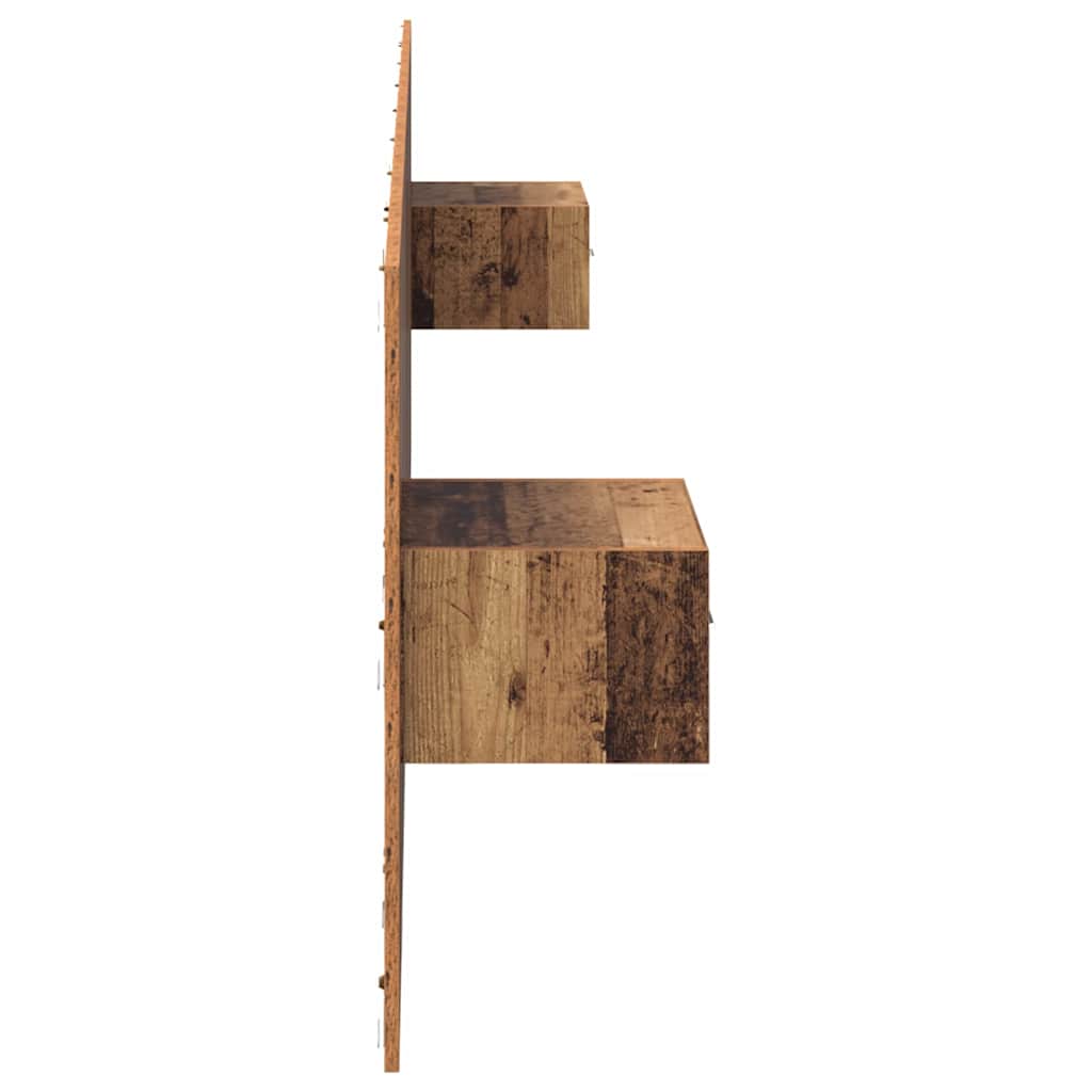 Kopfteil mit Schrank mit Schubladen 3 pcs Altholz Holzwerkstoff