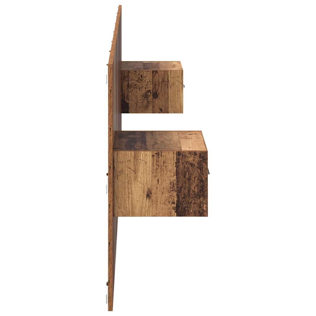 Kopfteil mit Schrank mit Schubladen 3 pcs Altholz Holzwerkstoff