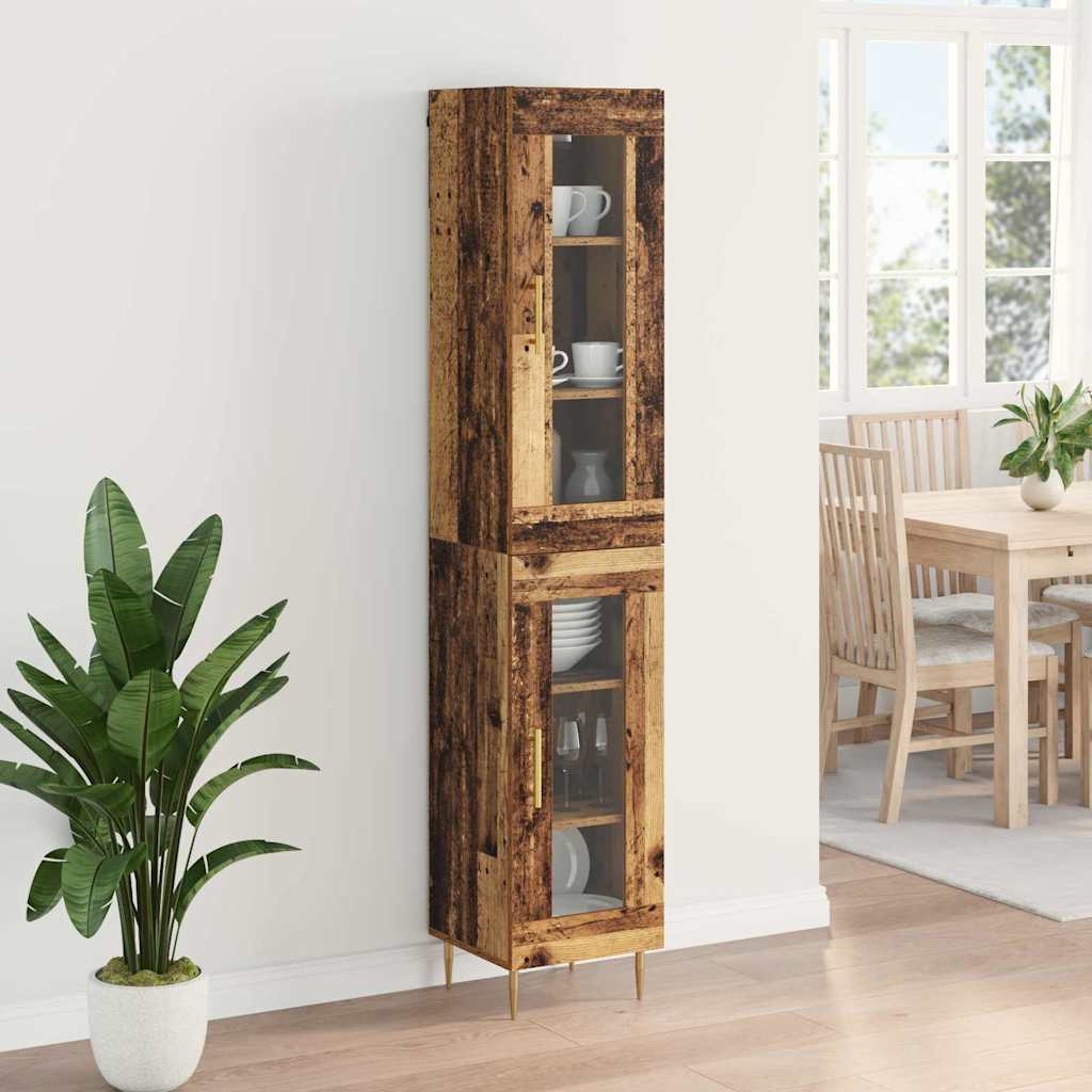 Highboard 2 pcs Altholz Glas