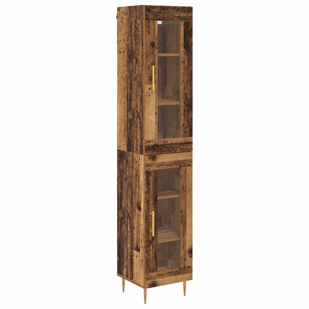 Highboard 2 pcs Altholz Glas
