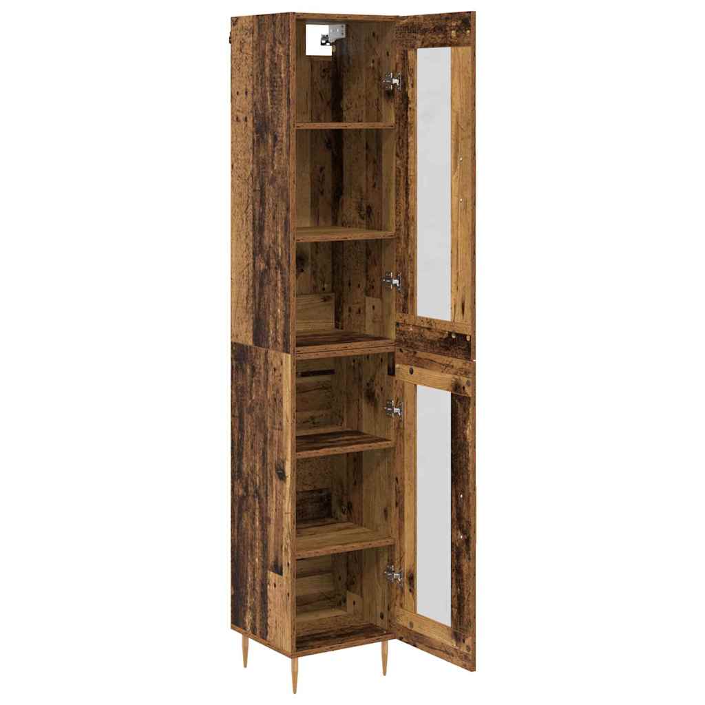 Highboard 2 pcs Altholz Glas