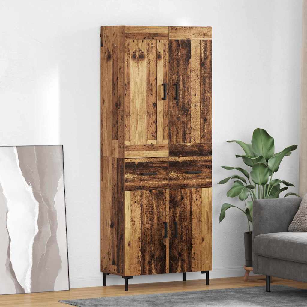 Highboard mit Schubladen 2 pcs Altholz Holzwerkstoff