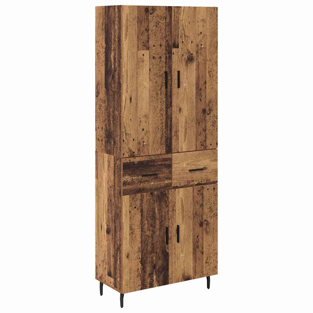 Highboard mit Schubladen 2 pcs Altholz Engineered Wood und Glas