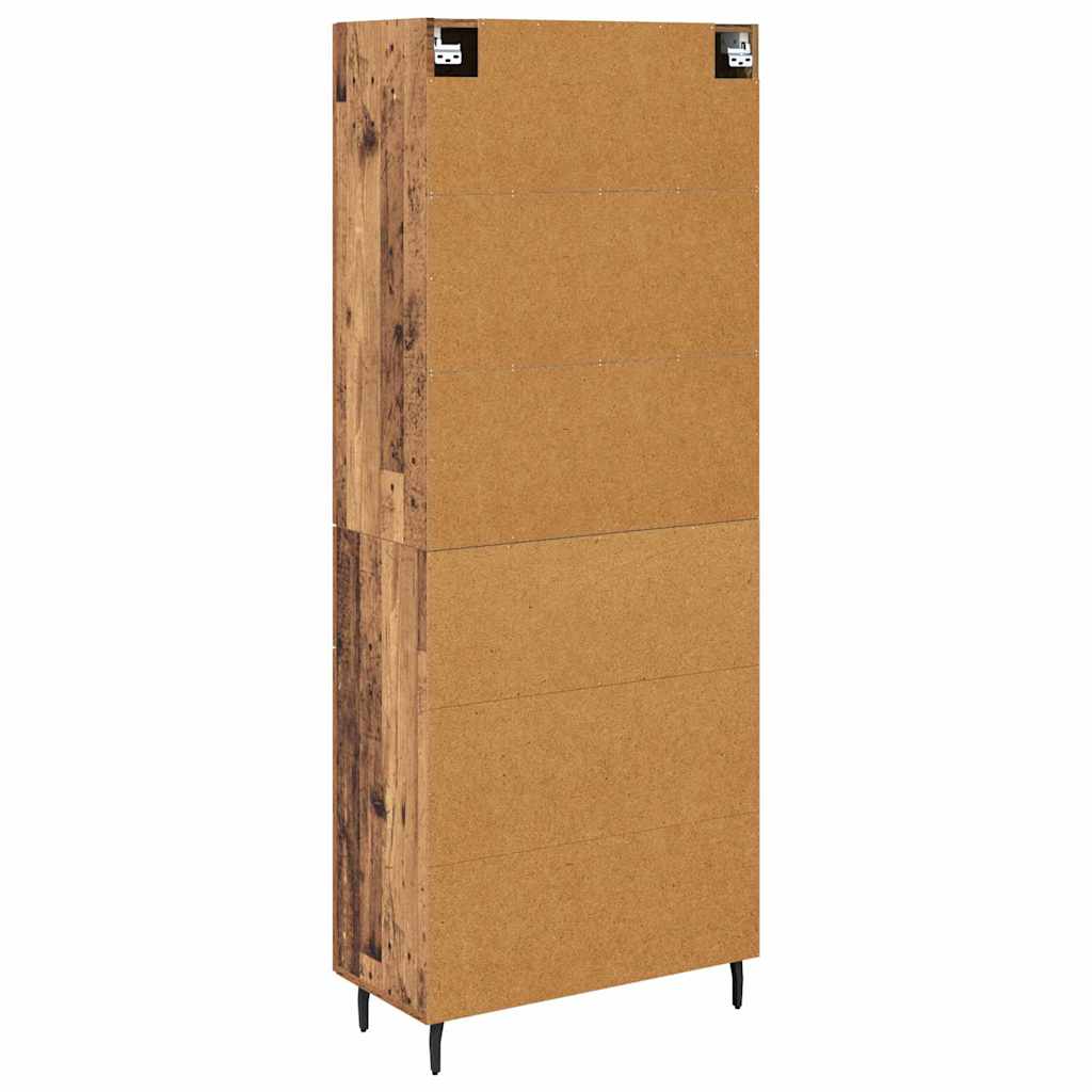 Highboard mit Schubladen 2 pcs Altholz Engineered Wood und Glas