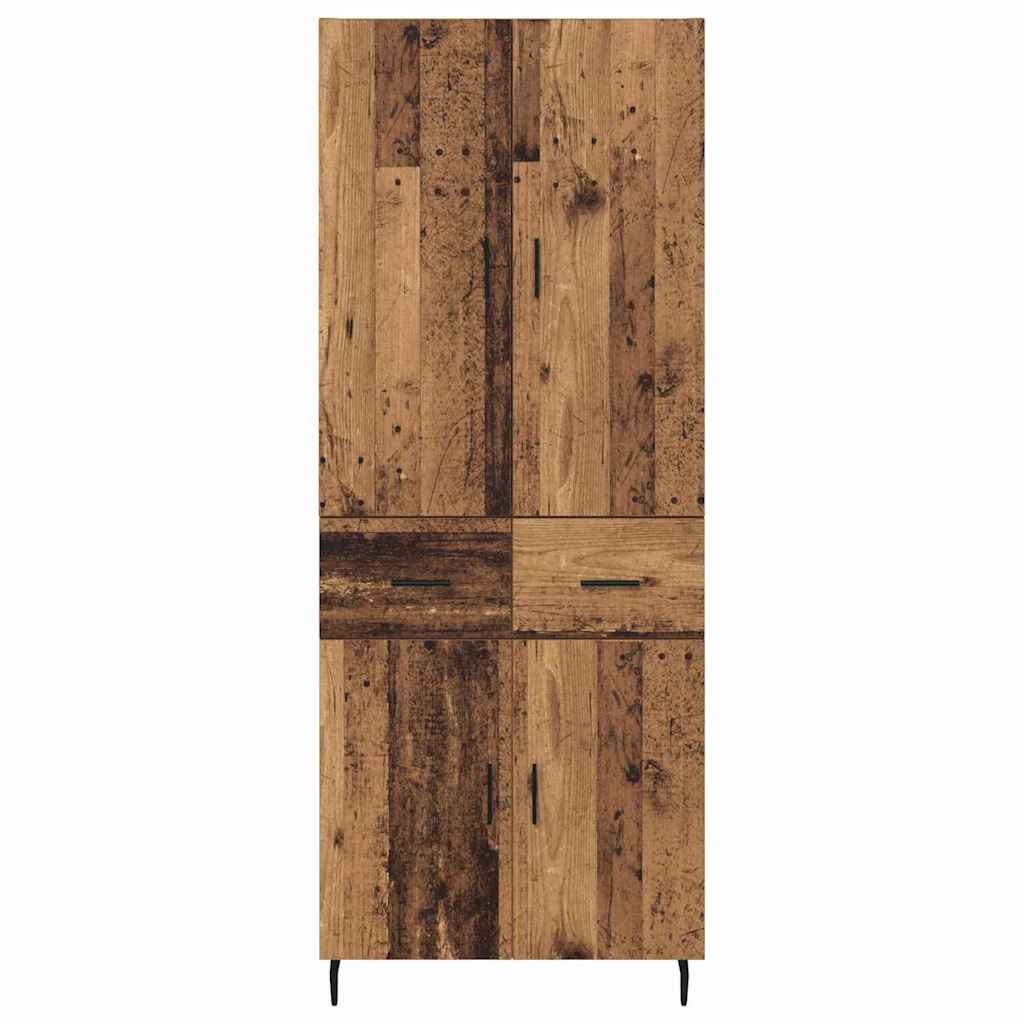 Highboard mit Schubladen 2 pcs Altholz Engineered Wood und Glas