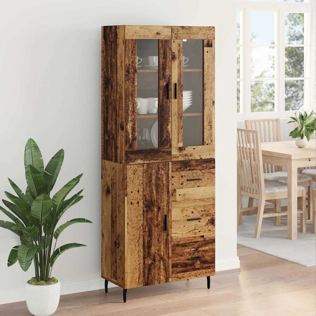 Highboard mit Schubladen 2 pcs Altholz Holzwerkstoff