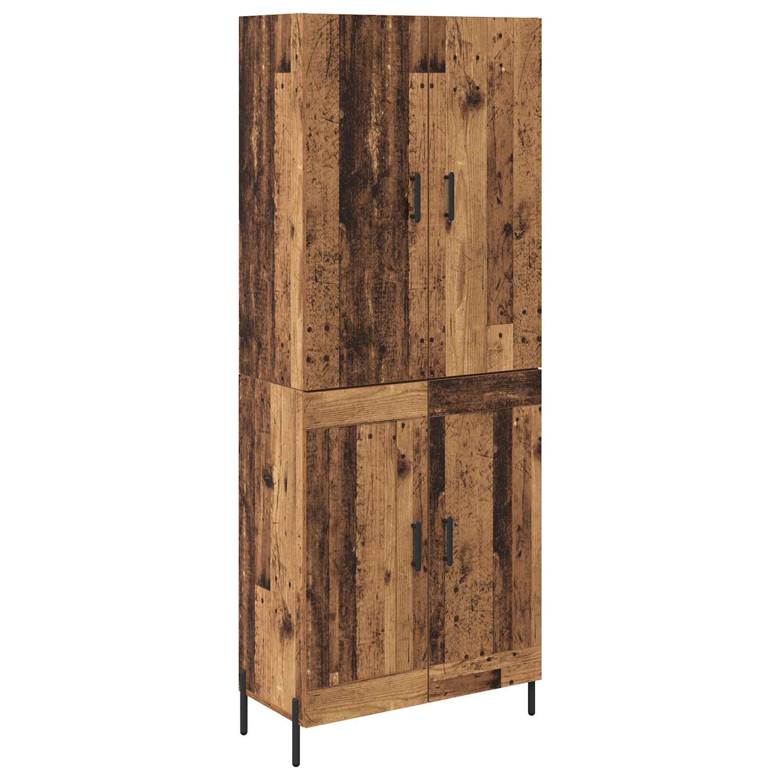 Highboard Wandmontiert Altholz 69,5 x 34 x 180 cm Holzwerkstoff