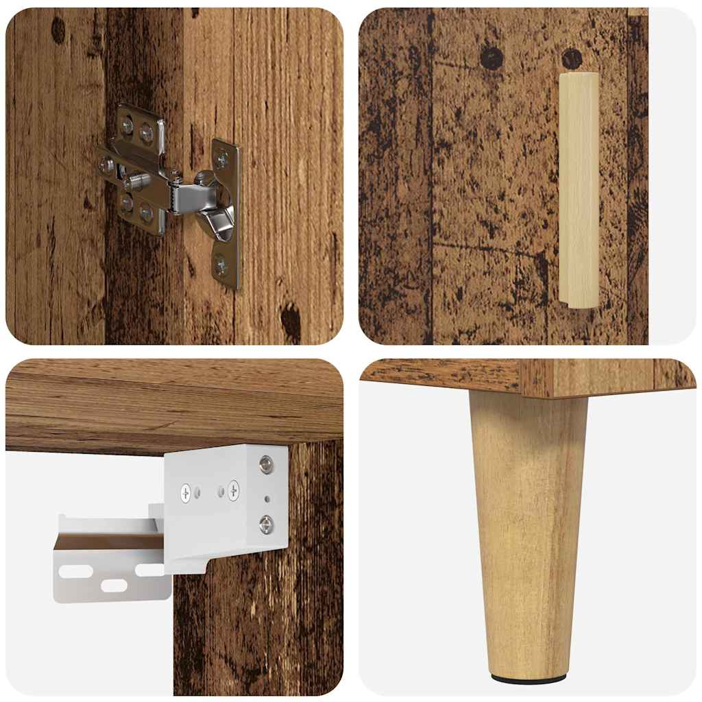 Highboard Altholz 69,5 x 34 x 180 cm Holzwerkstoff