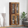 Highboard Altholz 69,5 x 34 x 180 cm Holzwerkstoff