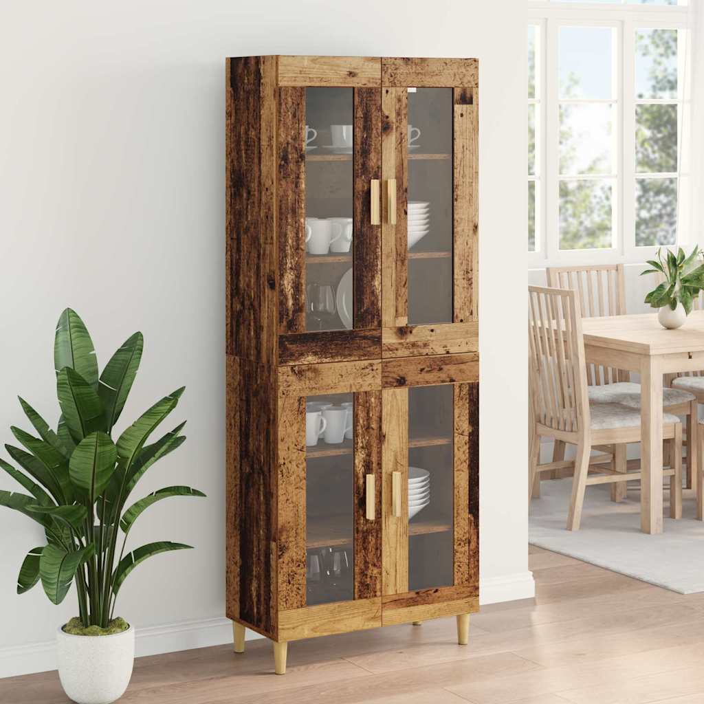 Highboard Altholz 69,5 x 34 x 180 cm Holzwerkstoff