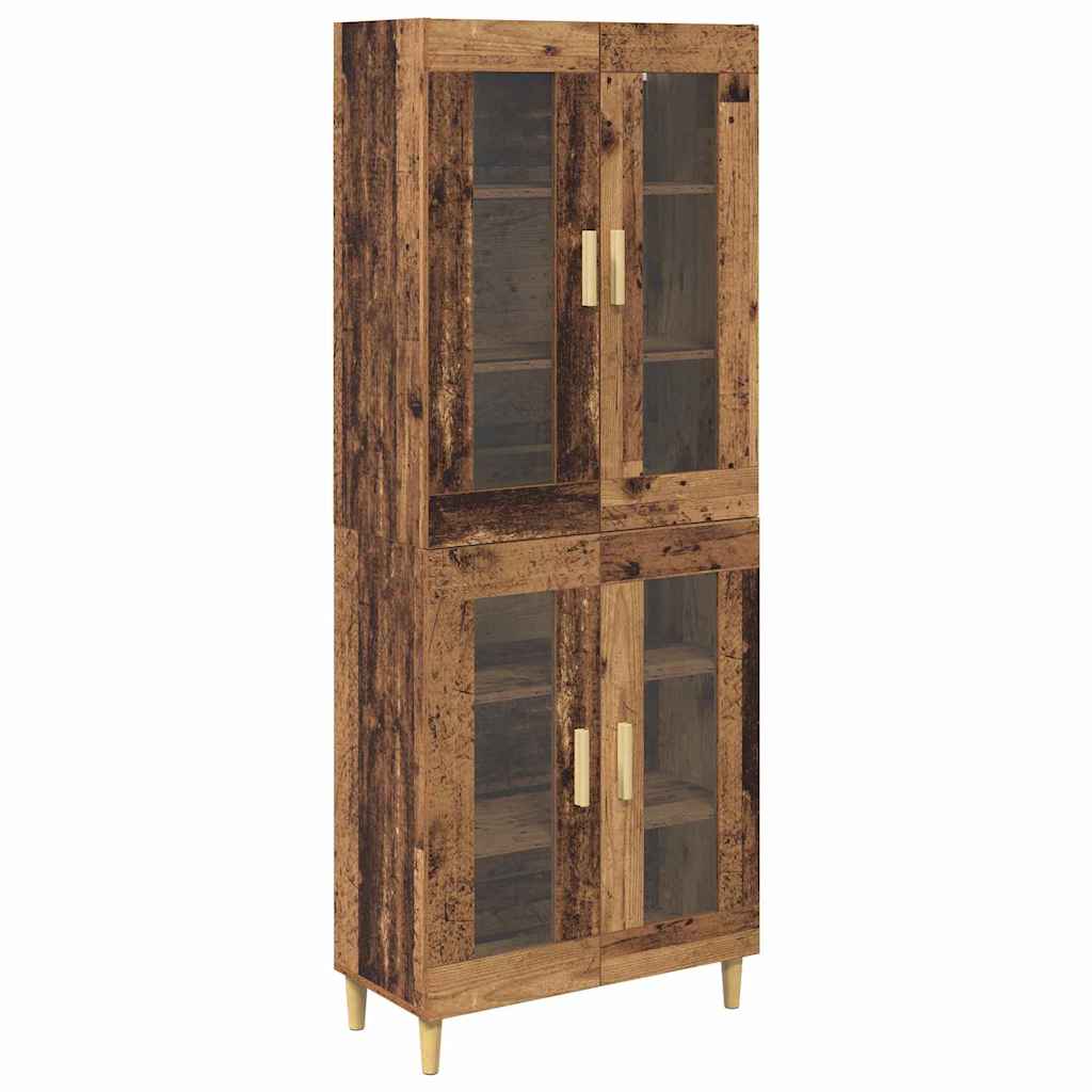 Highboard Altholz 69,5 x 34 x 180 cm Holzwerkstoff