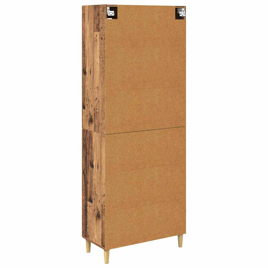 Highboard Altholz 69,5 x 34 x 180 cm Holzwerkstoff