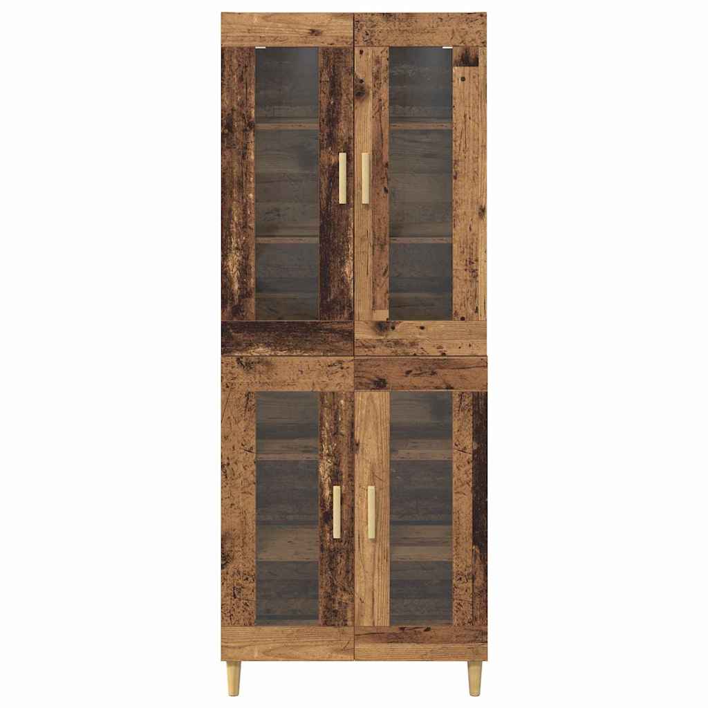 Highboard Altholz 69,5 x 34 x 180 cm Holzwerkstoff
