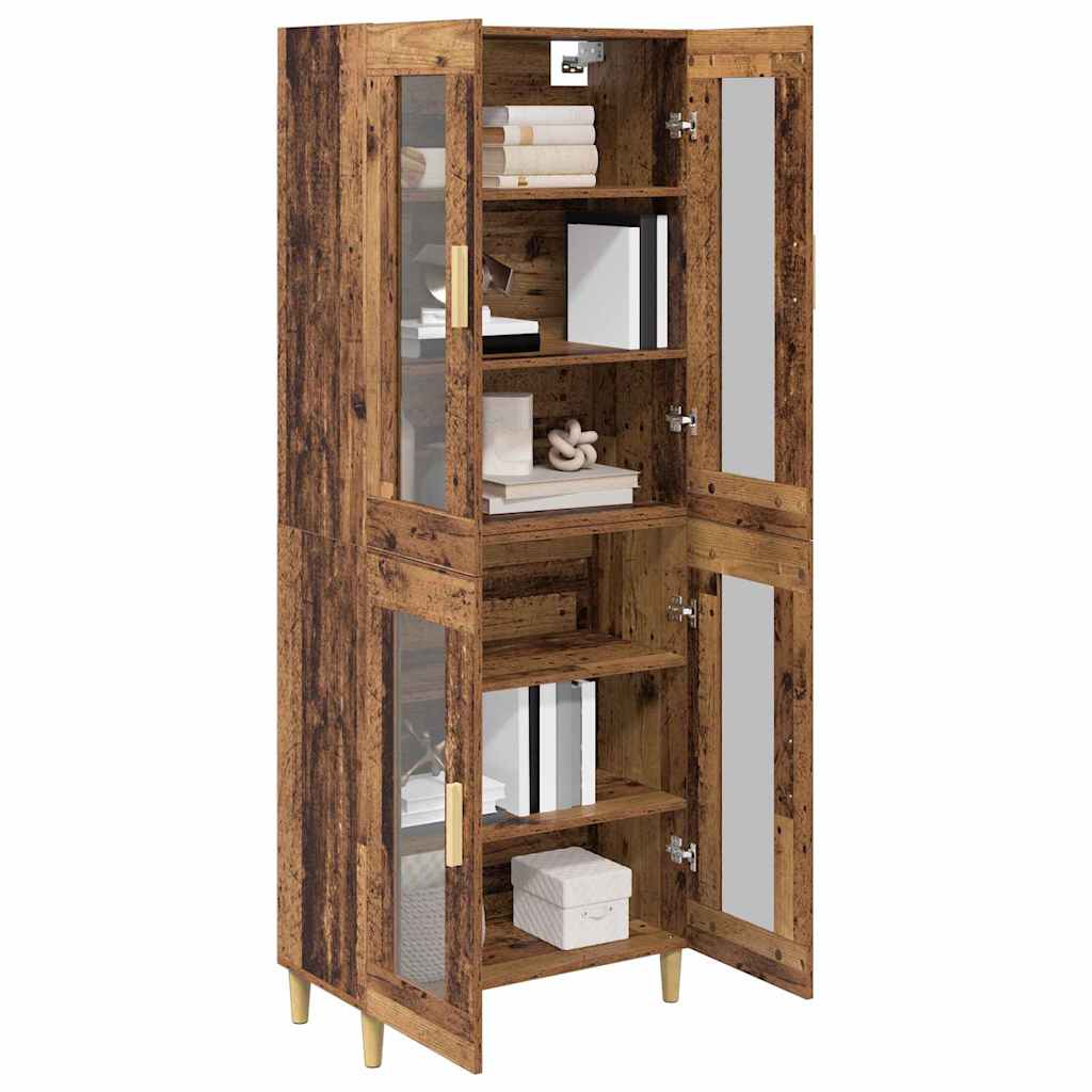 Highboard Altholz 69,5 x 34 x 180 cm Holzwerkstoff
