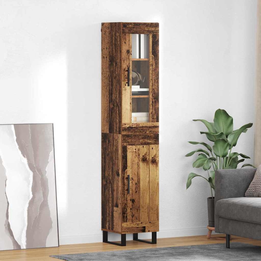 Highboard Altholz 34,5 x 34 x 180 cm Holzwerkstoff