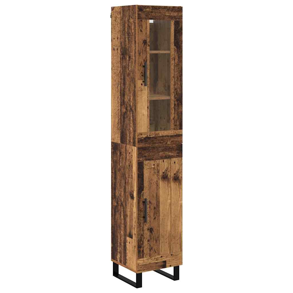 Highboard Altholz 34,5 x 34 x 180 cm Holzwerkstoff