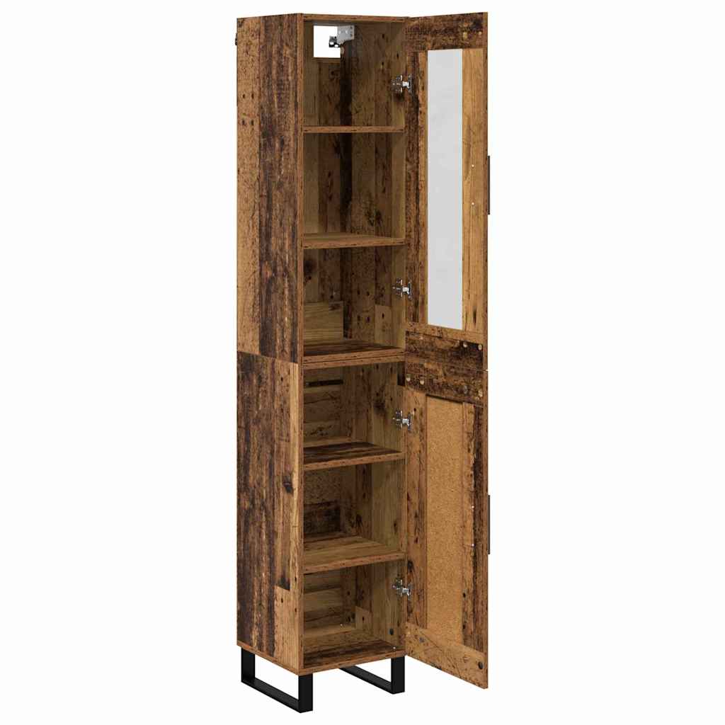 Highboard Altholz 34,5 x 34 x 180 cm Holzwerkstoff