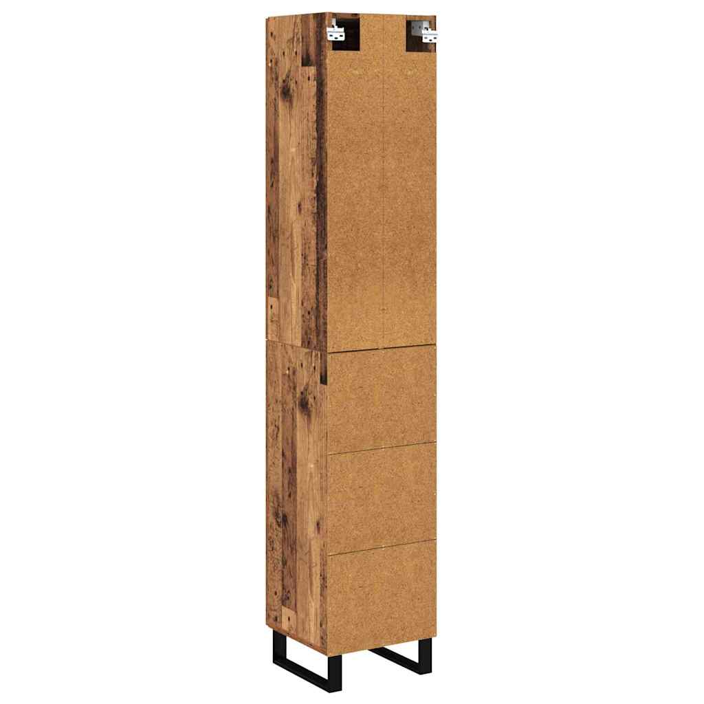 Highboard Altholz 34,5 x 34 x 180 cm Holzwerkstoff