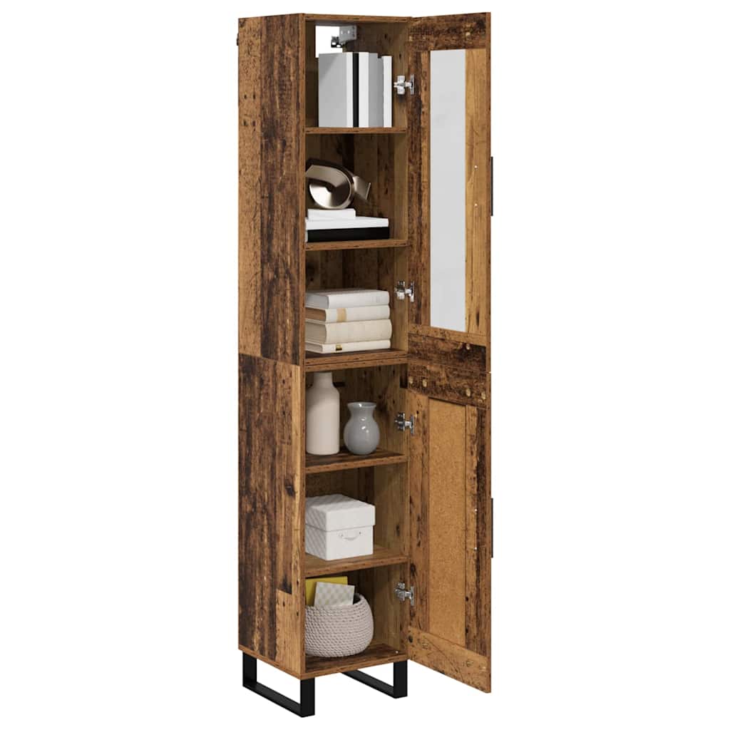 Highboard Altholz 34,5 x 34 x 180 cm Holzwerkstoff
