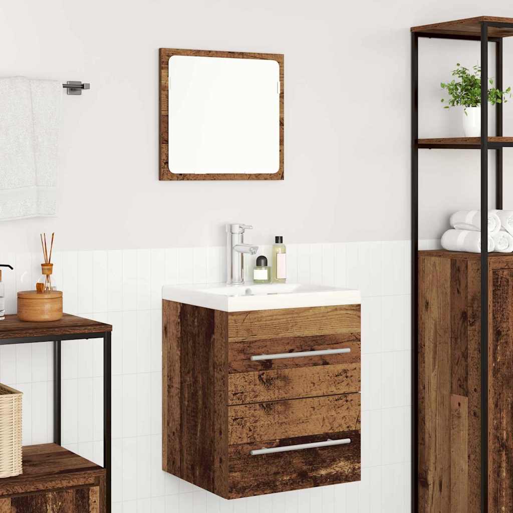 Waschbeckenschrank mit Schubladen Altholz 41 x 38,5 x 48 cm