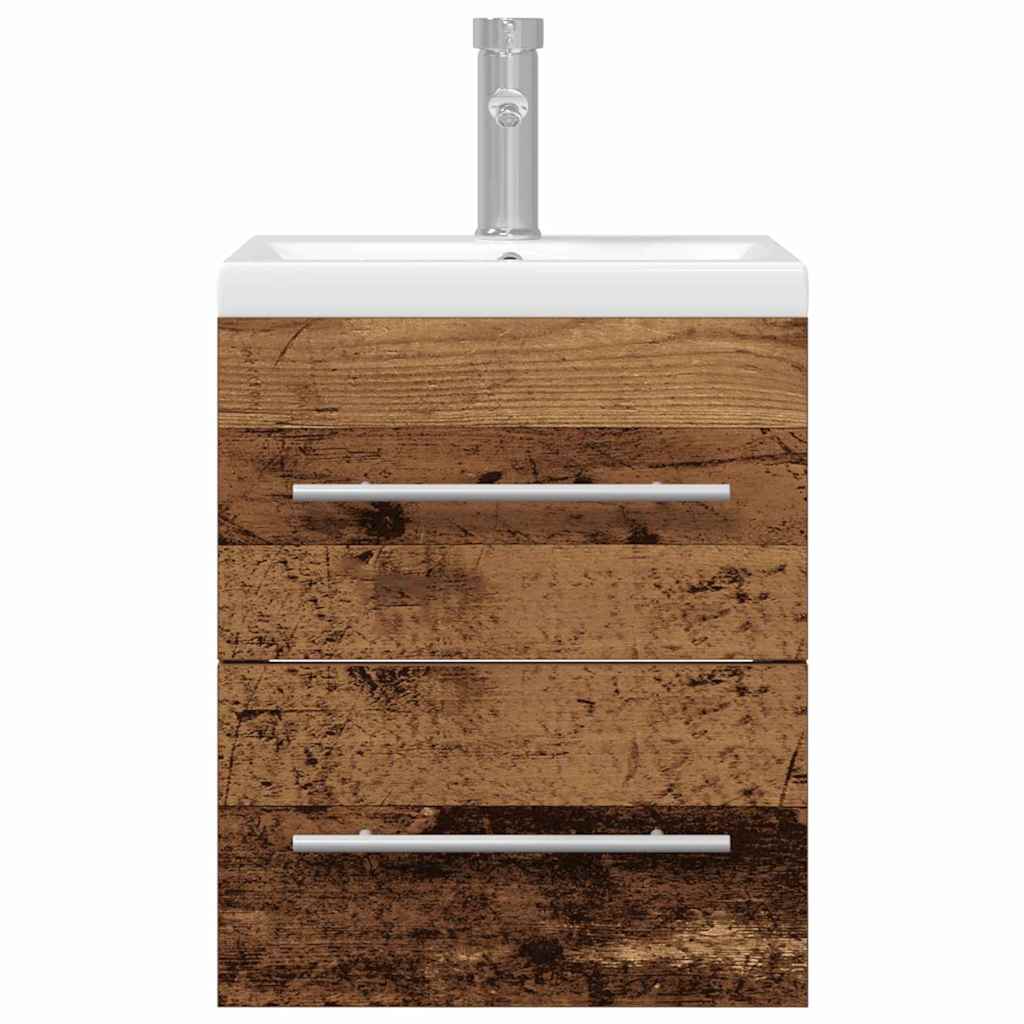 Waschbeckenschrank mit Schubladen Altholz 41 x 38,5 x 48 cm