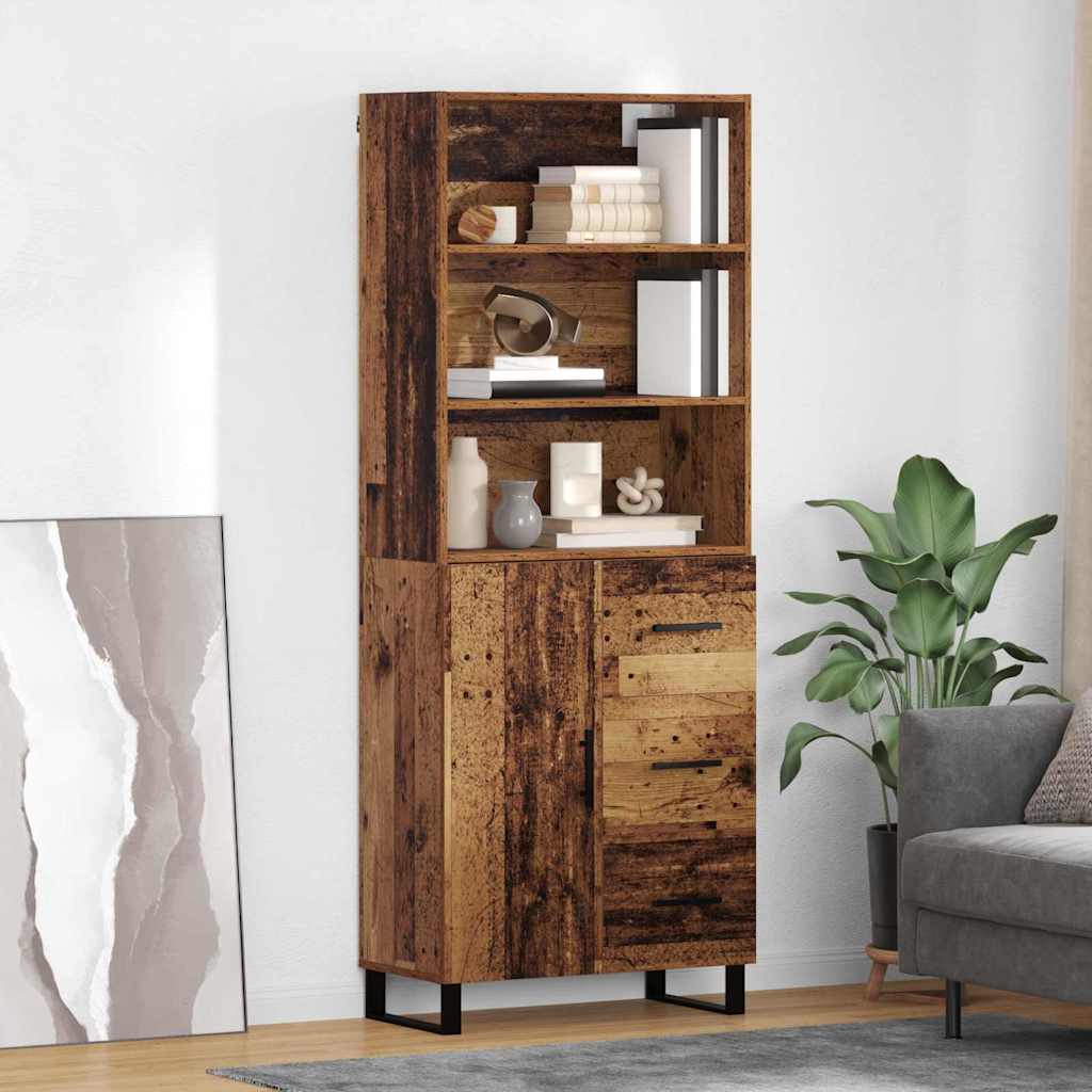 Highboard mit Schubladen 2 pcs Altholz Holzwerkstoff