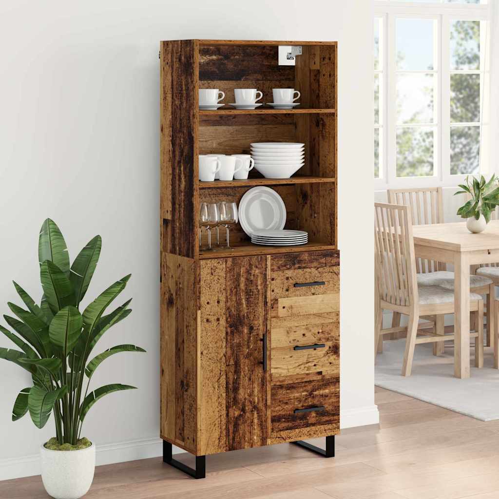 Highboard mit Schubladen 2 pcs Altholz Holzwerkstoff