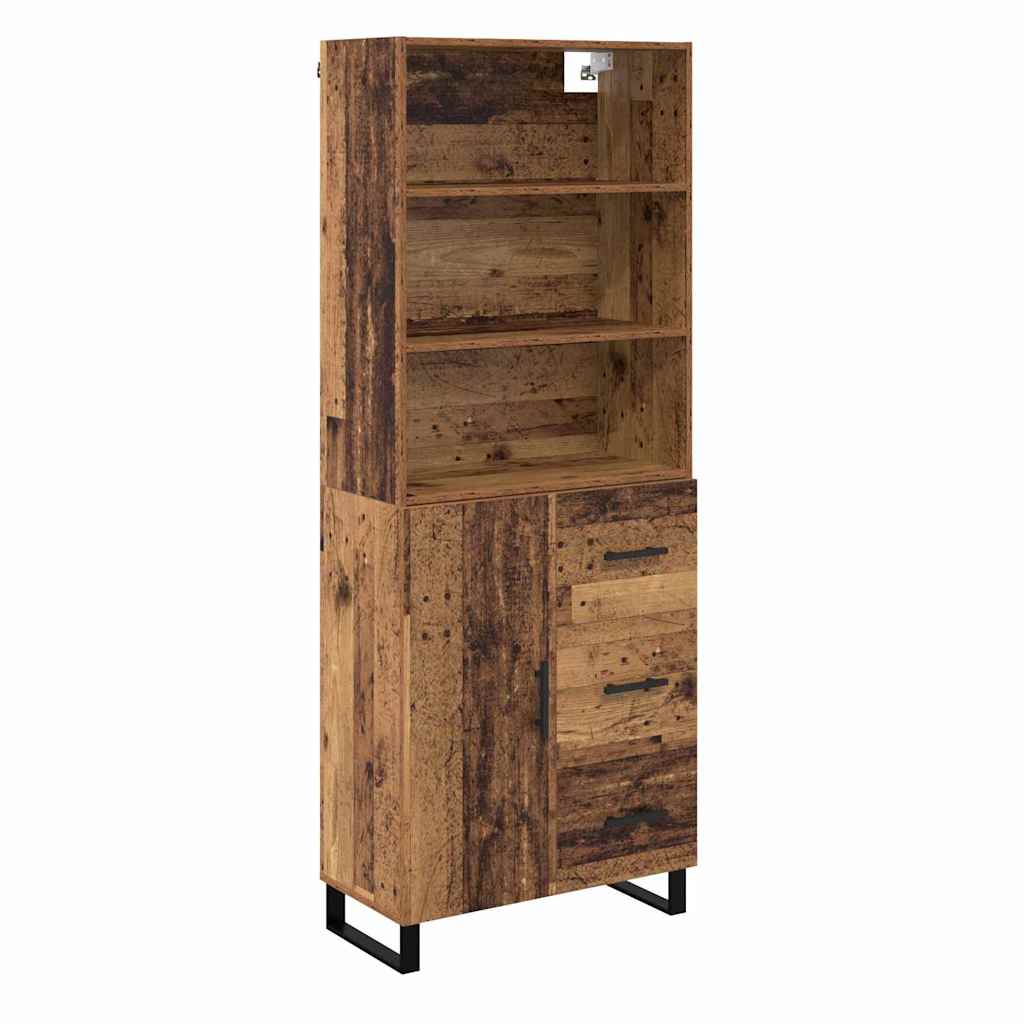 Highboard mit Schubladen 2 pcs Altholz Holzwerkstoff