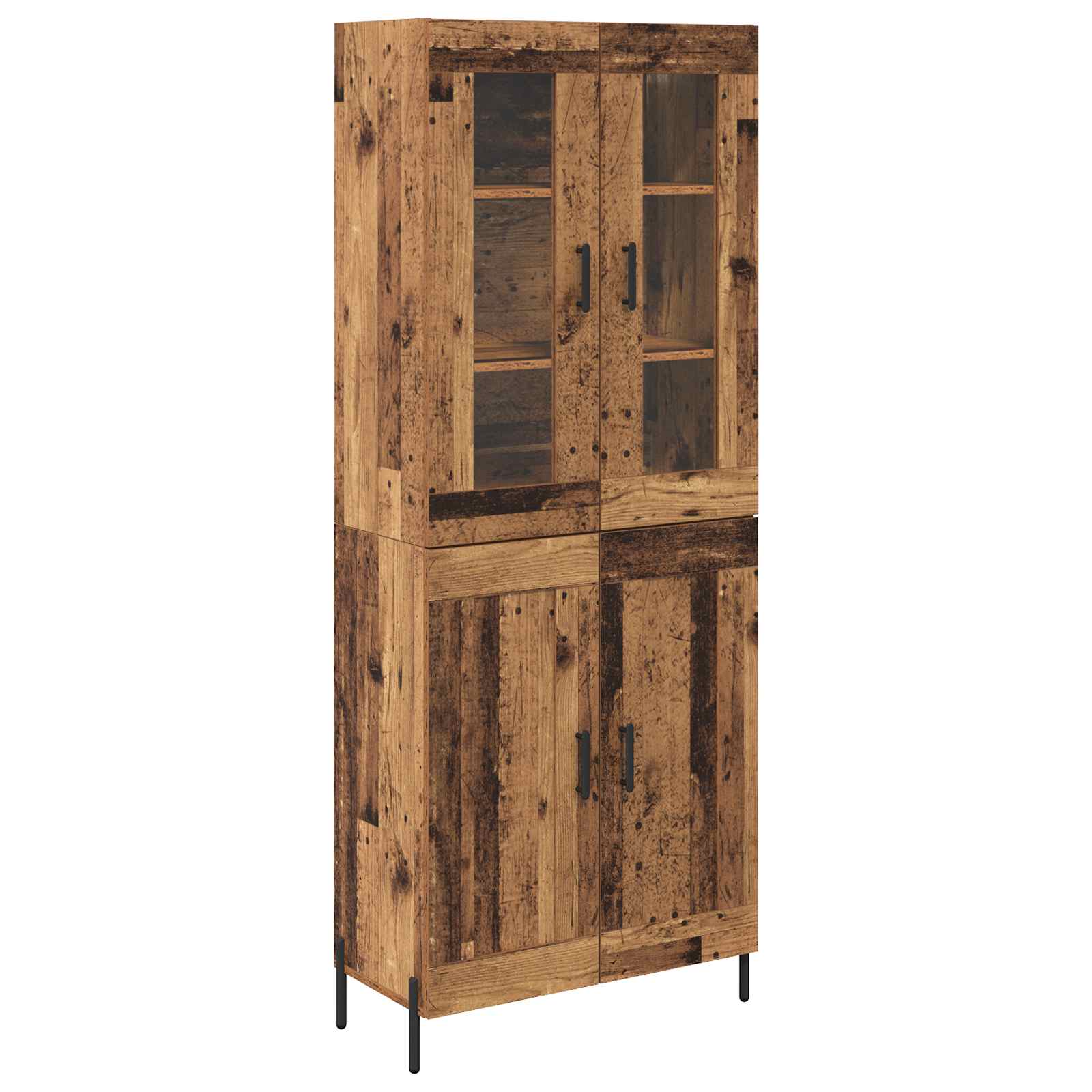 Highboard Wandmontiert Altholz 69,5 x 34 x 180 cm Holzwerkstoff
